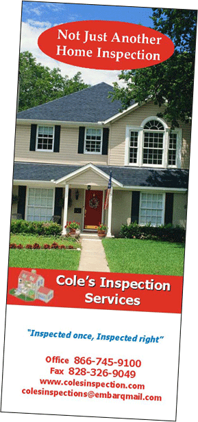 inspection services brochure for Cole's Inspection Services